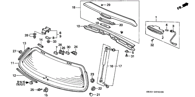 Body/Air Conditioning/Tailgate for 1992 Honda CIVIC HATCHBACK #1