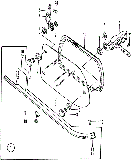 BODY / AIR CONDITIONING/QUARTER WINDOW for 1975 Honda CIVIC 1200 HATCHBACK #1