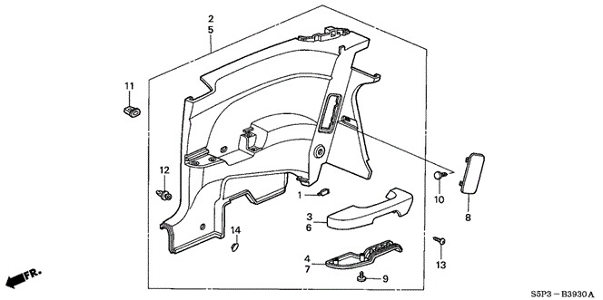 INTERIOR / BUMPER/SIDE LINING for 2004 Honda CIVIC COUPE #1