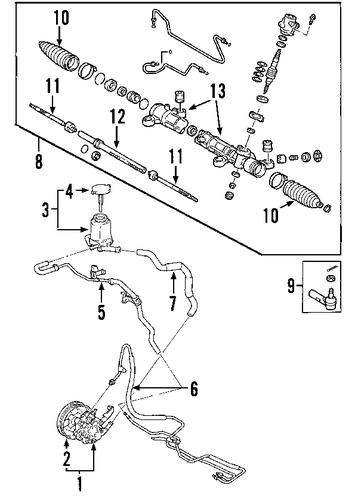 STEERING/STEERING GEAR & LINKAGE for 2003 Toyota Matrix #1