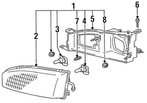 ELECTRICAL/HEADLAMP COMPONENTS for 1996 Toyota Camry #1