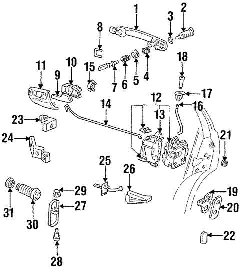 Lock & Hardware for 1999 Volkswagen Cabrio #1