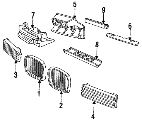 Grille & Components for 1994 BMW 850CSi #0