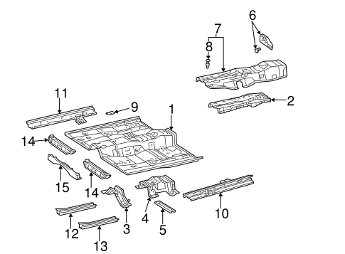 BODY/FLOOR & RAILS for 2002 Toyota Camry #2