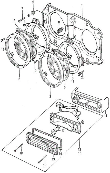 ELECTRICAL / EXHAUST / HEATER / FUEL/HEADLIGHT - FRONT COMBINATION LIGHT for 1980 Honda ACCORD HATCHBACK #1