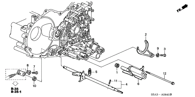 Transmission - Automatic/AT Shift Shaft for 2003 Honda CIVIC SEDAN #1