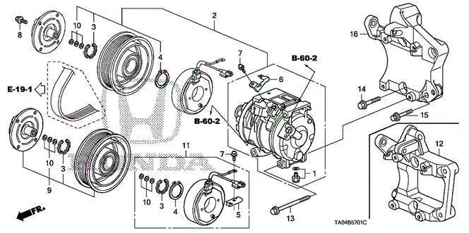 Body/Air Conditioning/A/C Compressor (V6) for 2010 Honda ACCORD SEDAN #1