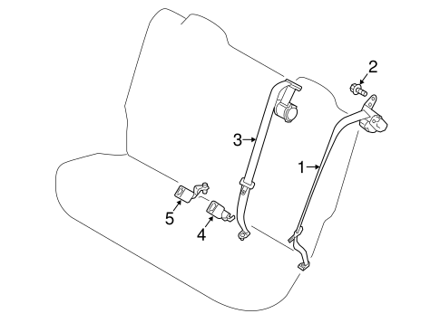 Rear Seat Belts for 2015 Mitsubishi Mirage #0