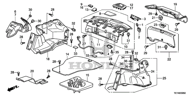 Interior/Bumper/Rear Tray - Trunk Side Garnish for 2012 Honda ACCORD COUPE #1