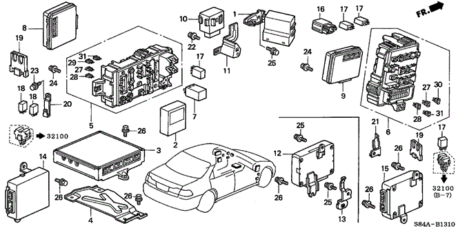 ELECTRICAL / EXHAUST / HEATER / FUEL/CONTROL UNIT (CABIN) for 2002 Honda ACCORD SEDAN #1
