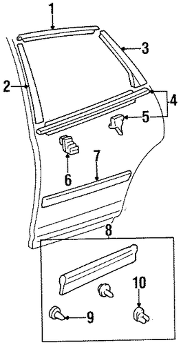 BODY/EXTERIOR TRIM - REAR DOOR for 1998 Toyota Avalon #1