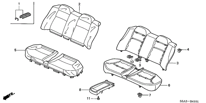 INTERIOR / BUMPER/REAR SEAT (CNG) for 2001 Honda CIVIC SEDAN #1