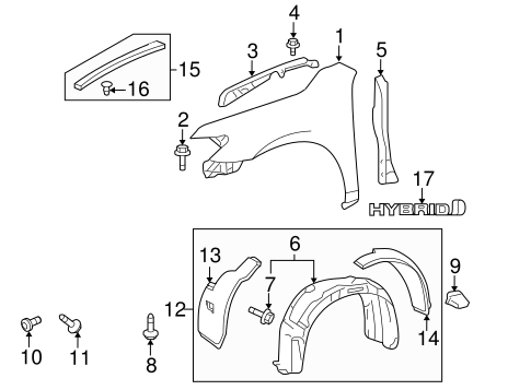 BODY/EXTERIOR TRIM - FENDER for 2009 Toyota Camry #1