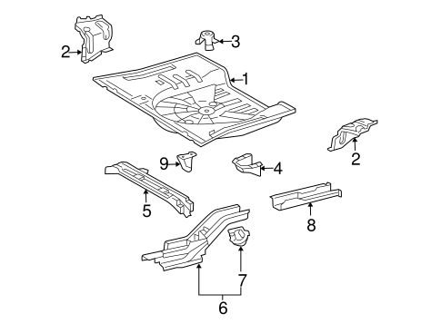 BODY/REAR FLOOR & RAILS for 2006 Scion xA #1
