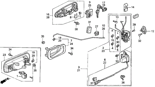 BODY / AIR CONDITIONING/FRONT DOOR LOCKS for 1993 Honda CIVIC SEDAN #1