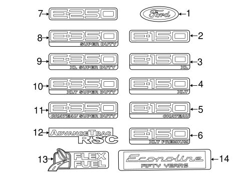 Exterior Trim - Back Door for 2009 Ford E-150 #0