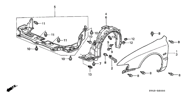 BODY / AIR CONDITIONING/FRONT FENDER for 1995 Honda ACCORD SEDAN #1