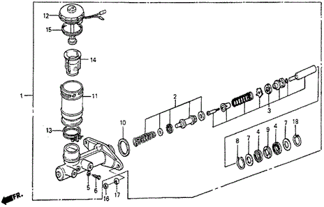 Brake Master Cylinder (DX) for 1984 Honda Prelude #0