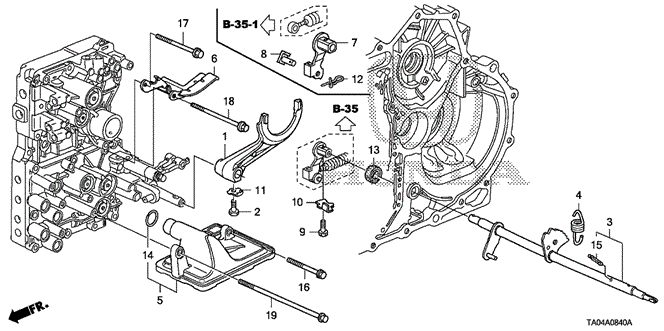 Transmission - Automatic/AT Shift Fork (L4) for 2010 Honda ACCORD SEDAN #1