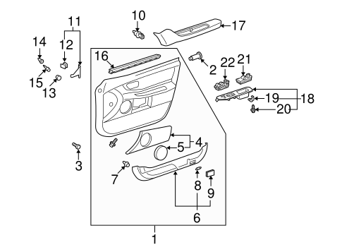 BODY/INTERIOR TRIM - FRONT DOOR for 2002 Toyota Avalon #1