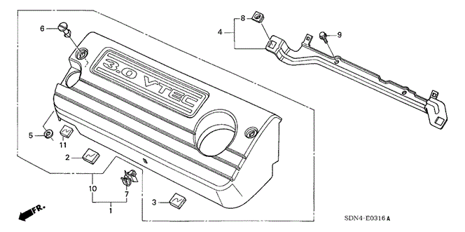 Engine/Engine Cover (V6) for 2003 Honda ACCORD COUPE #1