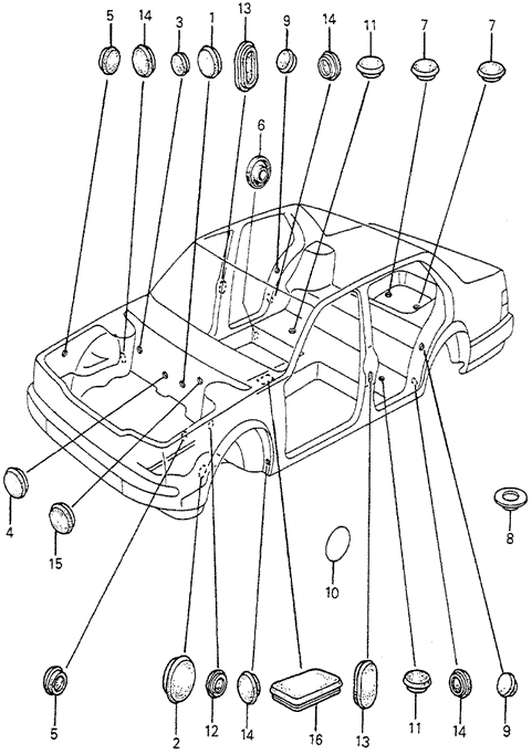 Interior/Bumper/Grommet for 1983 Honda ACCORD HATCHBACK #1