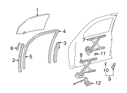 BODY/GLASS - FRONT DOOR for 2005 Toyota Tundra #1