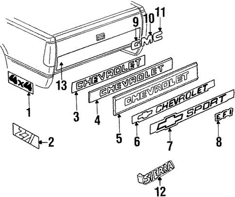 C2500 Pickup EXTERIOR TRIM - PICK UP BOX 3