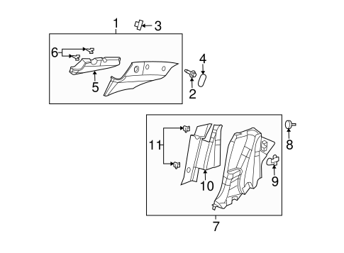 Body/Interior Trim - Quarter Panels for 2007 Saturn Ion #2