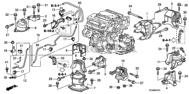 Body/Air Conditioning/Engine Mounts (V6) (MT) for 2009 Honda ACCORD COUPE #1