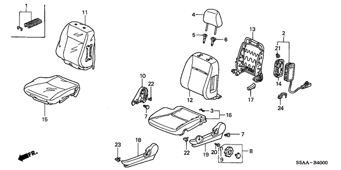 INTERIOR / BUMPER/FRONT SEAT (L.) for 2004 Honda CIVIC SEDAN #1