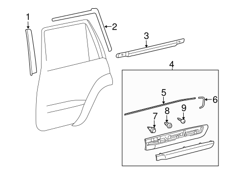 Exterior Trim - Rear Door for 2016 Lexus LX570 #0