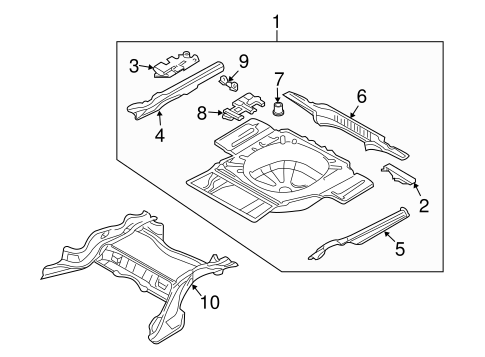 Rear Floor & Rails for 1998 BMW 740iL #0
