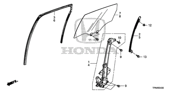 Rear Door Glass - Regulator for 2011 Honda Accord Crosstour #0