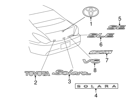 BODY/EXTERIOR TRIM - TRUNK for 2004 Toyota Solara #2