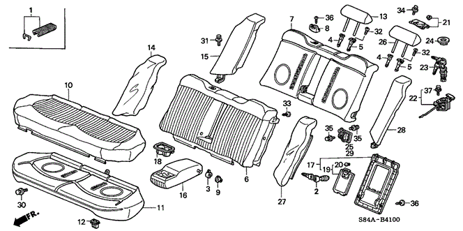 INTERIOR / BUMPER/REAR SEAT for 2002 Honda ACCORD SEDAN #1