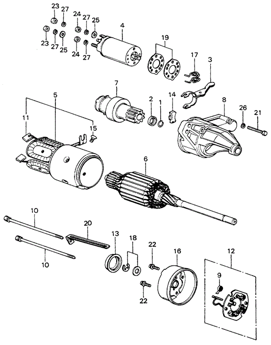 ENGINE/STARTER MOTOR COMPONENTS (HITACHI) for 1982 Honda CIVIC 5-DOOR #1