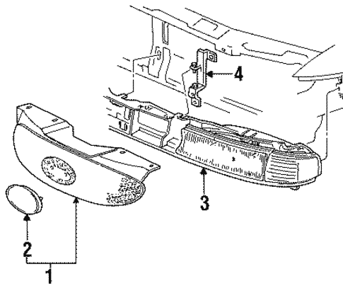 Body/Grille & Components for 1997 Ford Contour #1