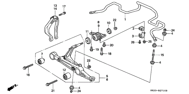 Chassis/Front Lower Arm for 1992 Honda CIVIC HATCHBACK #1