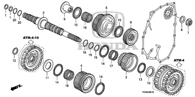 TRANSMISSION - AUTOMATIC/AT SECONDARY SHAFT (L4) for 2009 Honda ACCORD COUPE #1