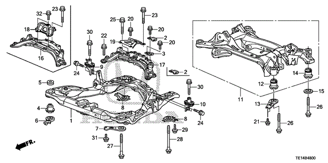 Body/Air Conditioning/Front Sub Frame - Rear Beam for 2012 Honda ACCORD COUPE #1