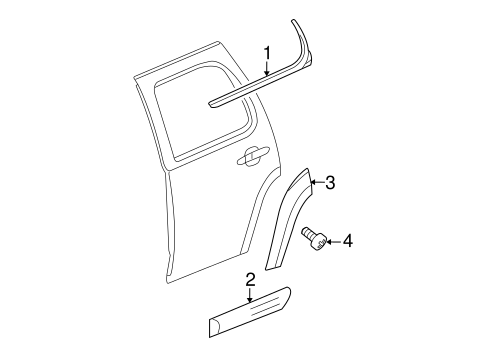 Exterior Trim - Rear Door for 2007 Chevrolet Tahoe #0