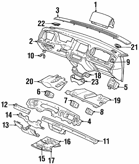 Instrument Panel for 2002 Ford Crown Victoria #1