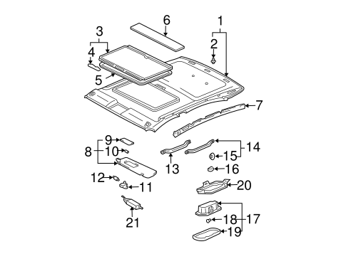 BODY/INTERIOR TRIM - ROOF for 2002 Toyota Avalon #2