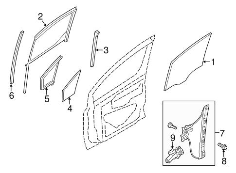 Body/Glass - Front Door for 2016 Ford Transit Connect #1