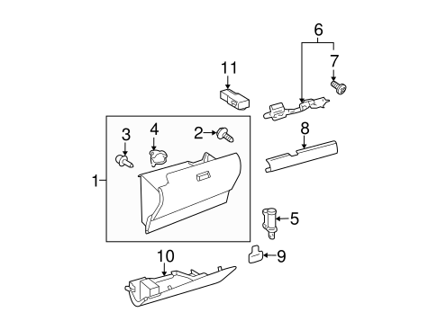 BODY/GLOVE BOX for 2005 Toyota Prius #1