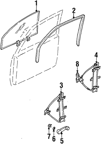 Door Glass - Honda (8-97251-740-0) Door Glass - Honda (8-97251-740-0)