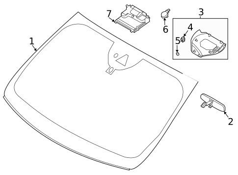 Glass - Windshield for 2021 Ford Escape #0