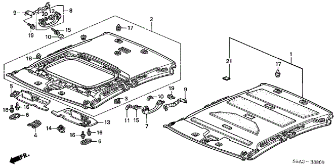 INTERIOR / BUMPER/ROOF LINING for 2001 Honda CIVIC SEDAN #1