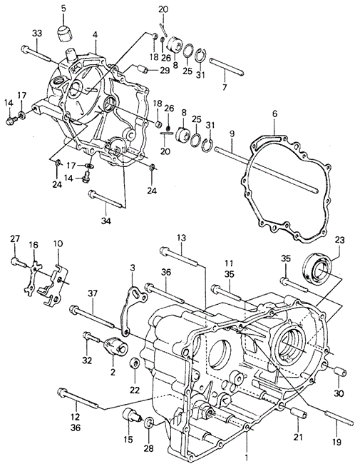 TRANSMISSION - HONDAMATIC/HMT TRANSMISSION HOUSING (2) for 1982 Honda CIVIC HATCHBACK #1
